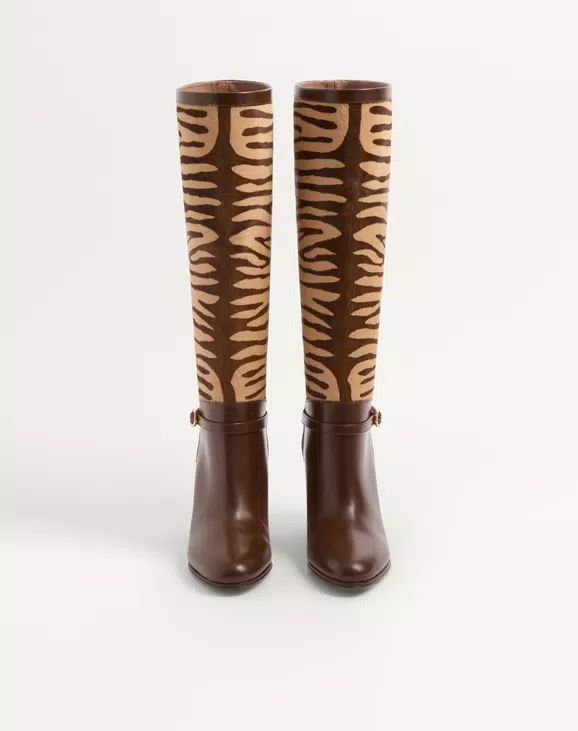 Valentino Pattie Boot In Pony-Effect Calfskin 75Mm - Image 5